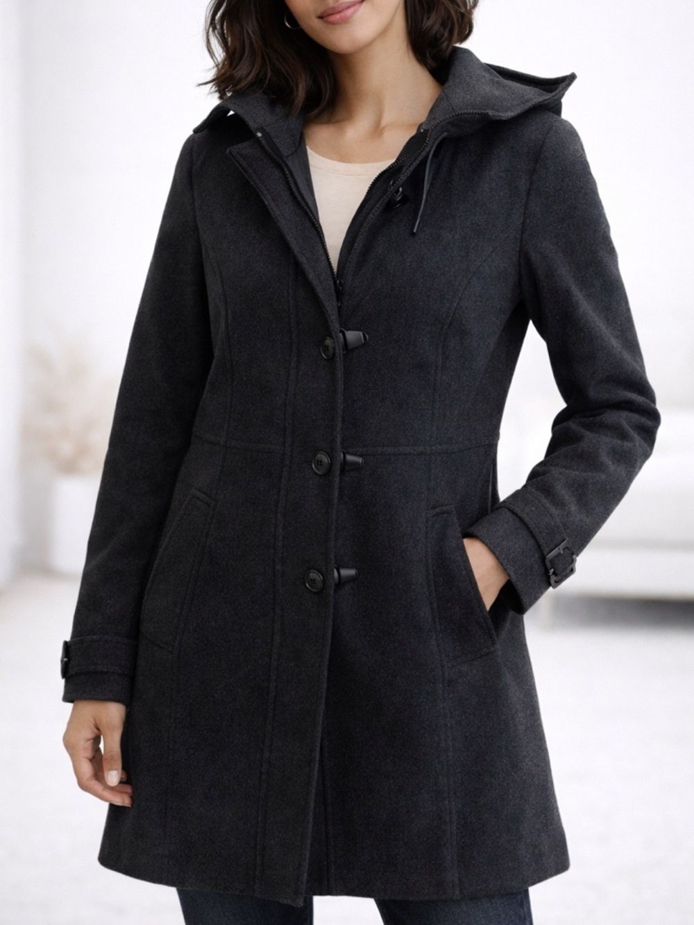 ✨ Nautica Dark Gray Women’s Trench Coat | Classic Timeless Outerwear ✨